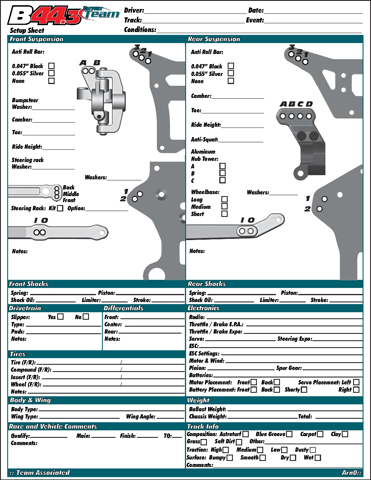 Setup Sheet