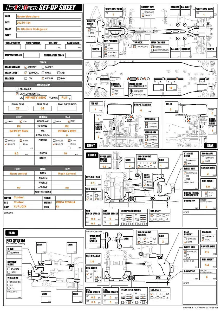 Setup Sheet
