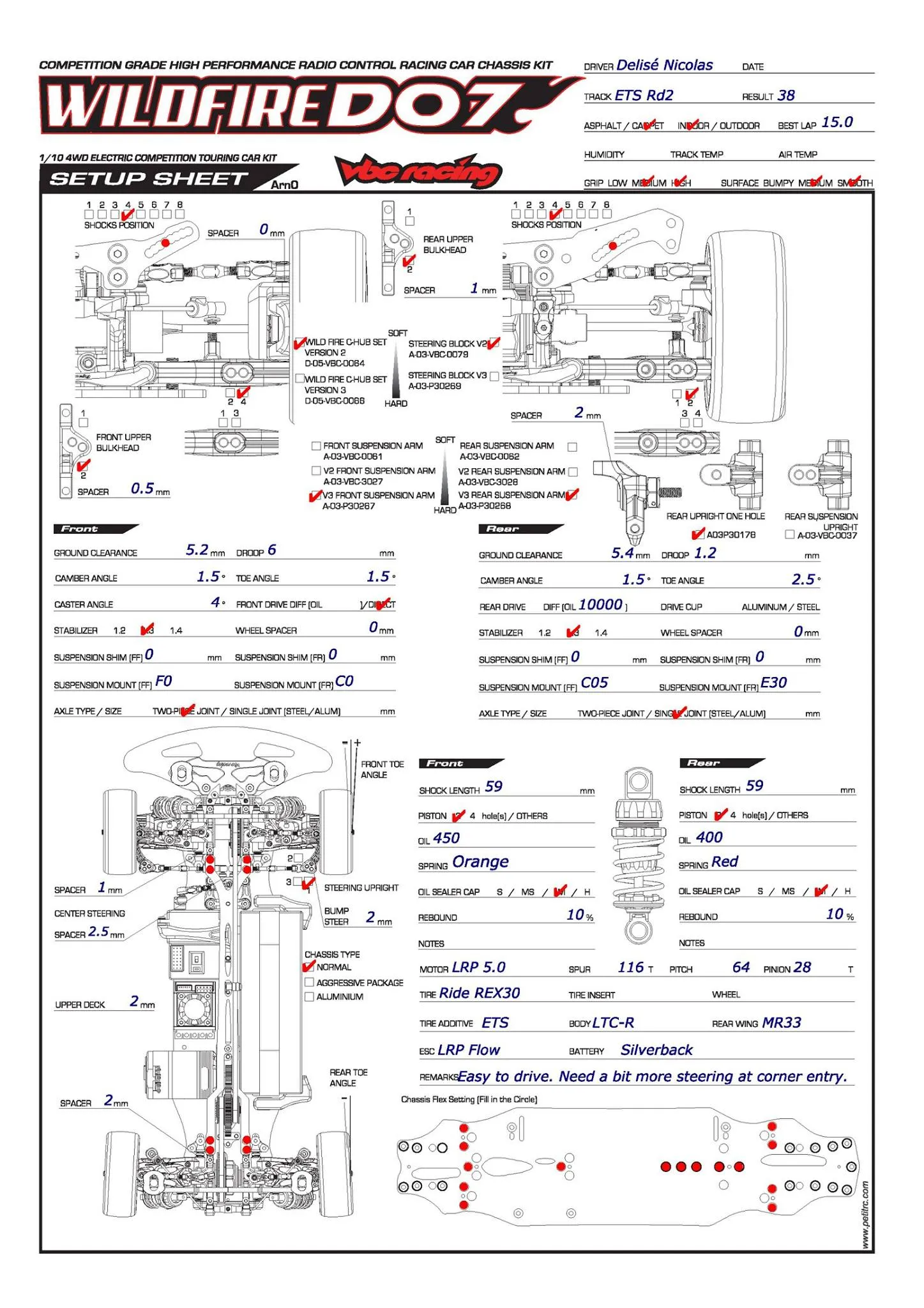 Setup Sheet