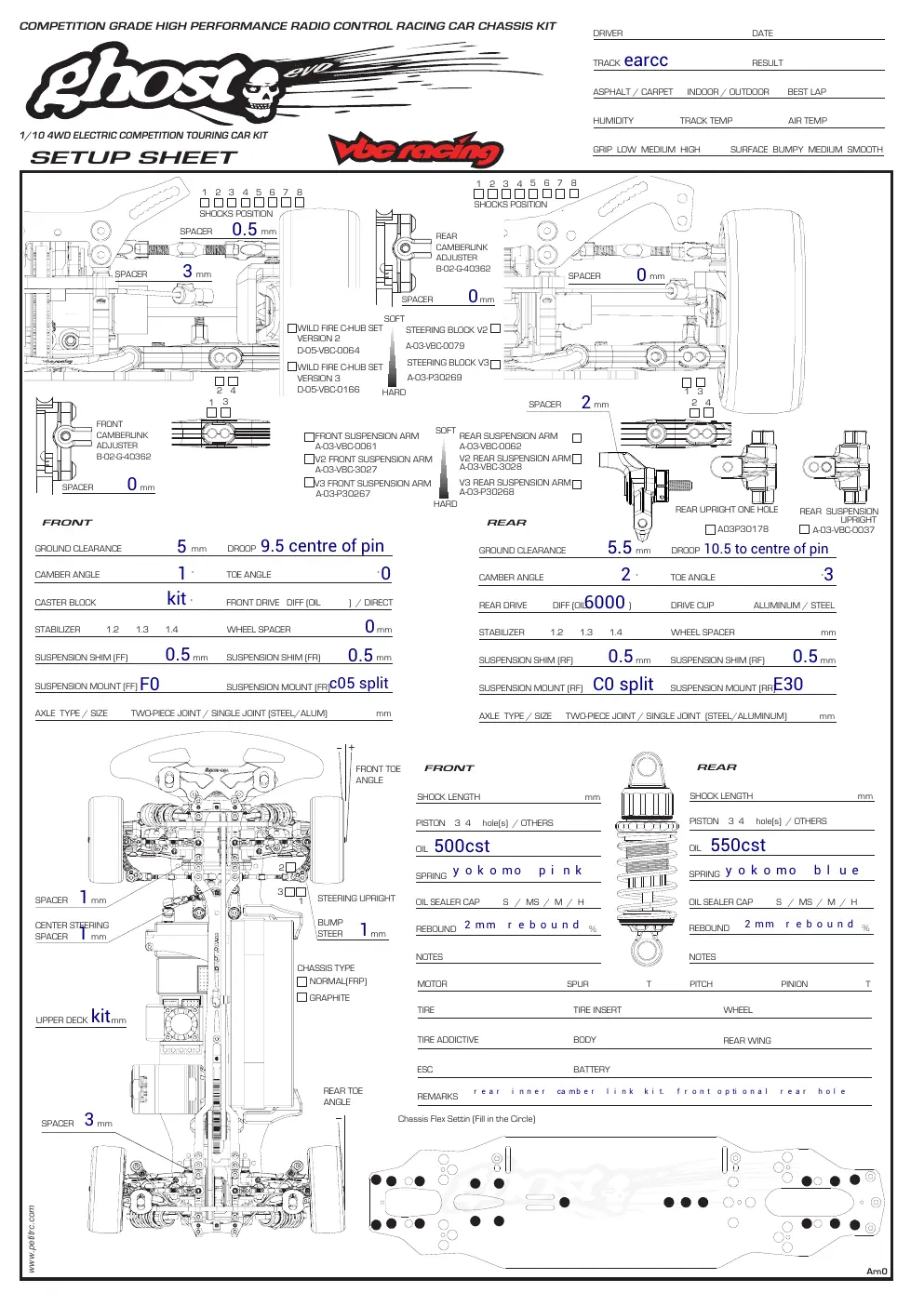 Setup Sheet